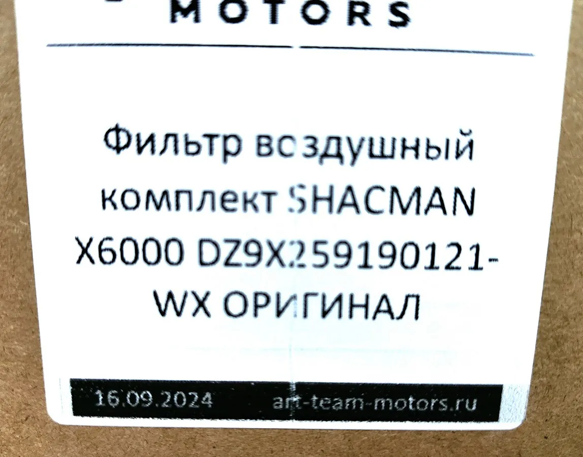 BLDZ9X259190121 - Фильтр воздушный комплект SHACMAN X6000 ОРИГИНАЛ